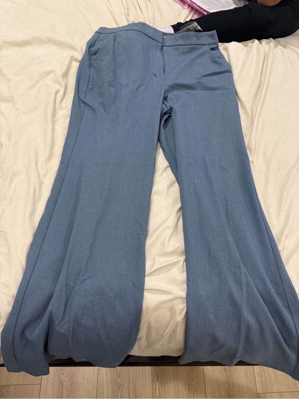 Express Editor Flare Trouser High Rise in Light Blue